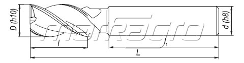 Stopková fréza čelní válcová, krátká s válcovou stopkou pro lehké kovy a plasty DIN844-A K-M-W