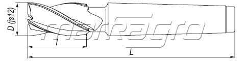 Stopková fréza čelní válcová, krátká univerzální s kuželovou stopkou Morse, DIN845-B K-N