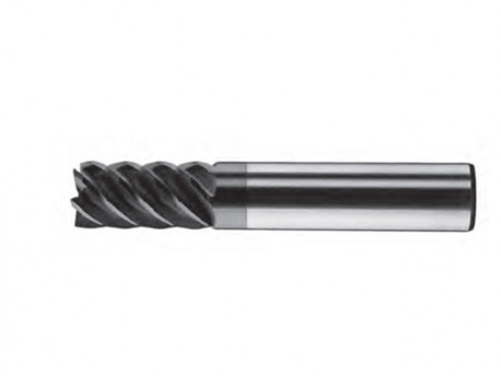 Fréza čelní válcová 6-břitá s válcovou stopkou pro těžkoobrobitelné materiály HARRDEN 312, VHM TiAlN - 6 mm - FENES