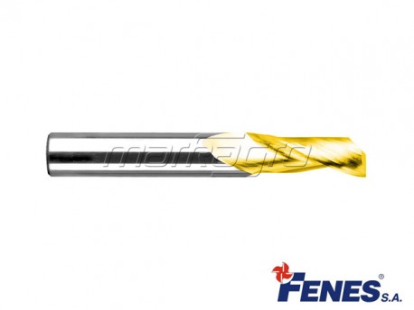 Stopková fréza 1-břitá s válcovou stopkou pro lehké kovy a plasty NFPj, HSS-E TiN Golden Line - 6MM - FENES