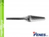 Technická fréza 8x22 - 6 mm KEL tvrdokovová, kuželová zaoblená (FENES)