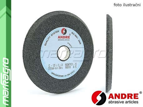 Brusný kotouč jednostranně zkosený - 125 mm x 8 mm x 20 mm, s keramickým pojivem, TYP 1C - ANDRE (510254)