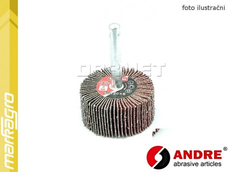 Brusný lamelový kotouč se stopkou - 40 mm x 20 mm x 6 mm - ANDRE (810002)