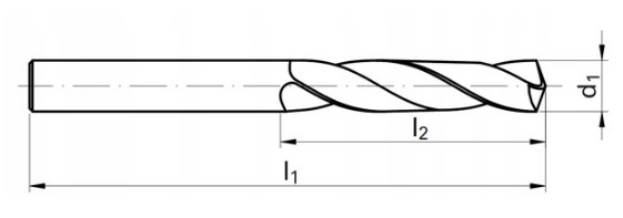 Spirálový krátký vrták s válcovou stopkou - 3,7 mm, HSS, TiN