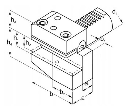 VDI držák radiální obrácený pravý krátký B3 D20 H16