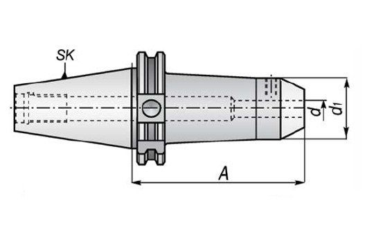 Držák DIN40 - WE8 - 130 mm s válcovou stopkou Weldon (7625)