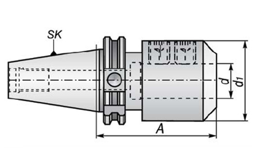 Držák DIN50 - WE40 - 100 mm s válcovou stopou Weldon (7625)