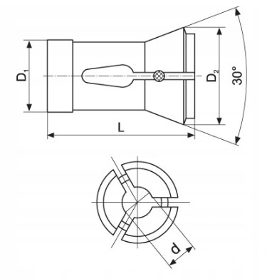 Kleština 173E DIN6343 (F48) kulatá drážkovaná - 11 mm