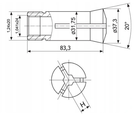 Kleština 5C šestihran 385E - 12 mm