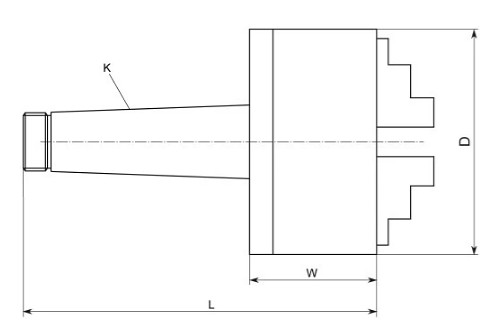 Soustružnické tříčelistťové sklíčidlo s upnutím 5C - 100 mm (DM376)