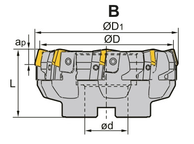fréza s VBD SPKN - držák, 100 mm, čelní nástrčná 6-břitá