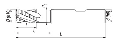 Stopková fréza čelní válcová, krátká s válcovou stopkou DIN844-A K-M-N