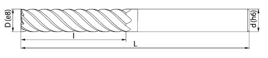 Stopková fréza čelní válcová, krátká s válcovou stopkou DIN844-A K-M-N