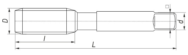 Ruční závitníky pro metrické závity (Rm ≤ 1000), HSS-E INOX - M6 (DIN352)