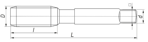 Ruční závitníky pro metrické závity (Rm ≤ 800), HSS - M4 (ISO-529)